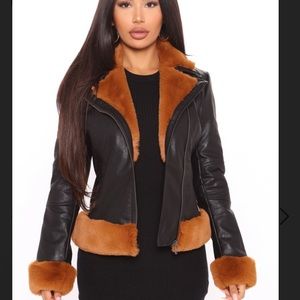 Women’s leather & faux fur jacket